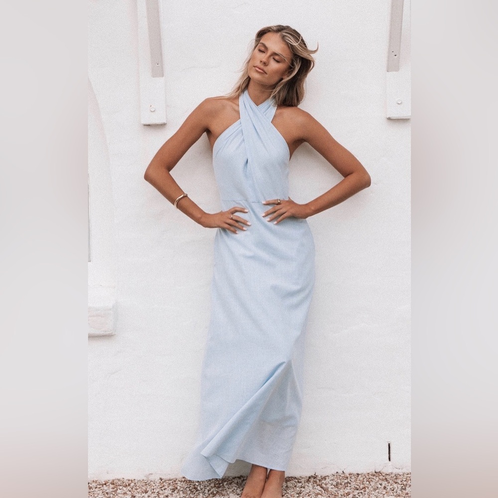 Petal & Pup Betsy Halterneck Maxi Dress
